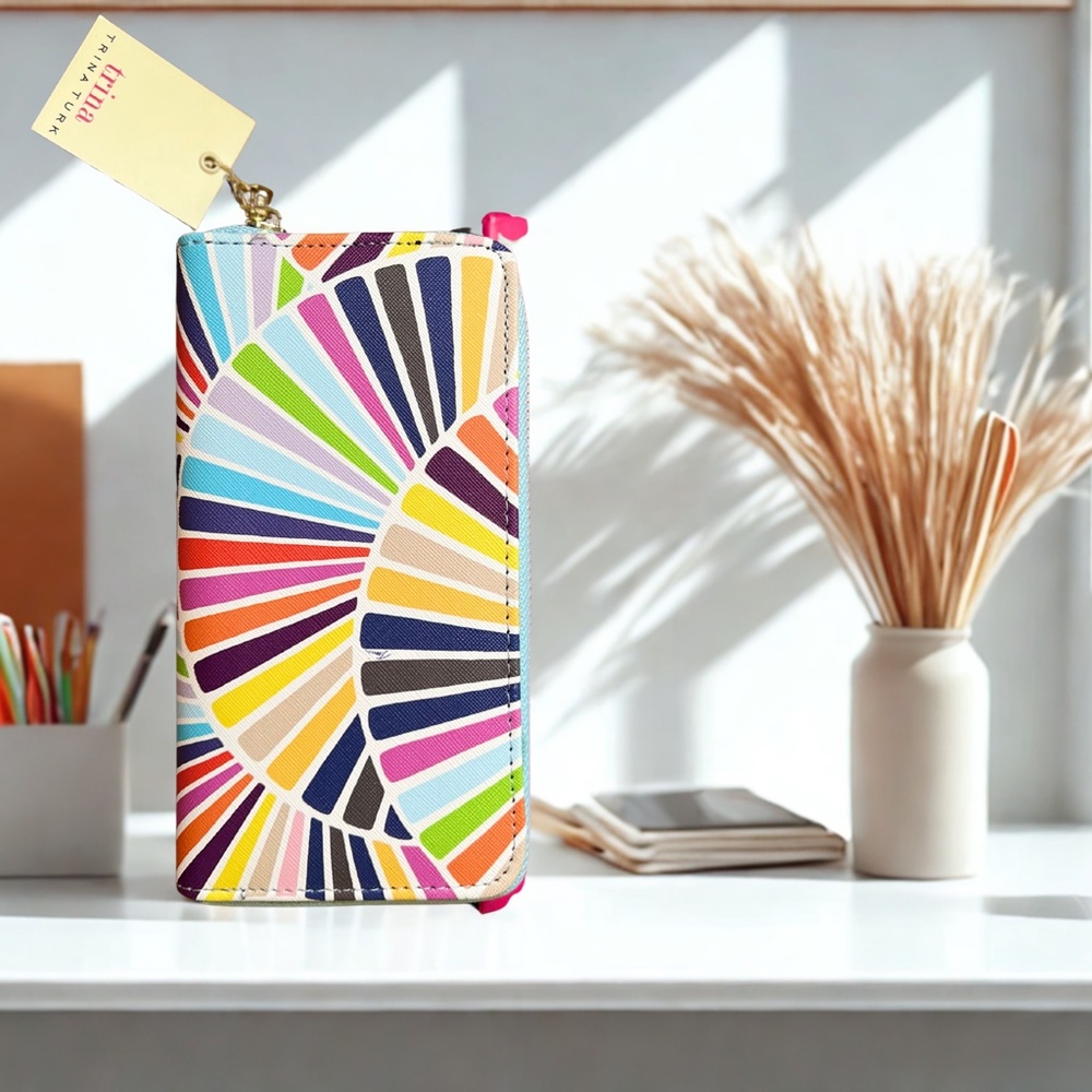 12. NWT Trina Turk Multicolor Zip Around Wallet